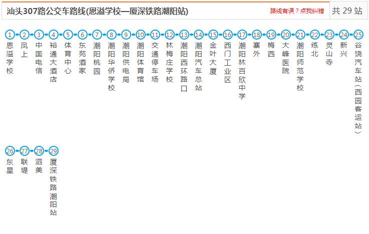 汕头潮阳307路_汕头潮阳307路公交车路线_潮阳公交查询