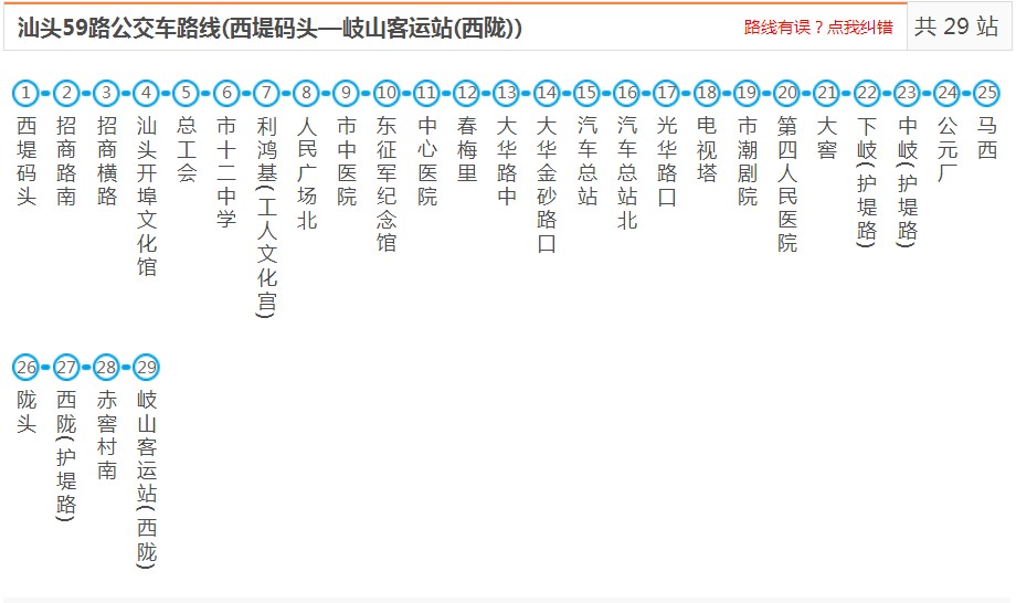 汕头59路_汕头59路公交车路线_汕头公交车线路查询