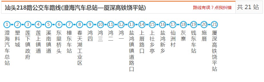 汕头澄海218路_汕头218路公交车路线_汕头公交查询