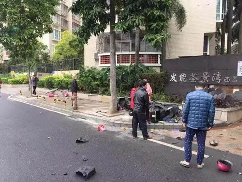 汕头荃景湾西区门口交通事故致一死一伤